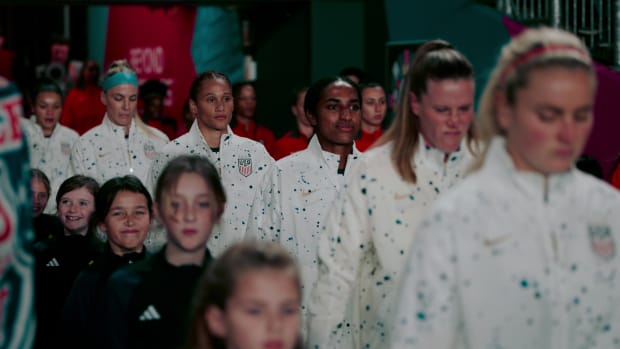 A scene from the USWNT Netflix documentary.