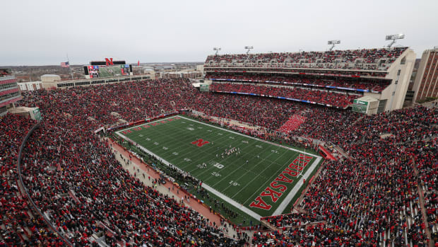 Nov 24, 2023; Lincoln, Nebraska, USA; A general view of the game between the Nebraska Cornhuskers and the Iowa Hawkeyes at Memorial Stadium