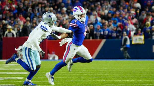Bills running back James Cook rushes vs. the Dallas Cowboys