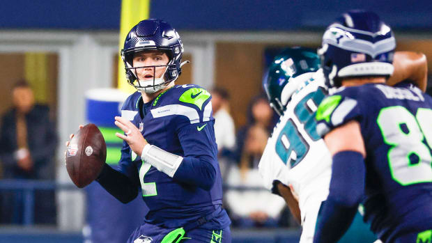 Seattle Seahawks QB Drew Lock during Week 15 against the Philadelphia Eagles