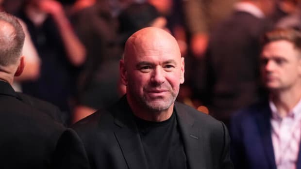 UFC CEO Dana White looks on from the crowd inside Madison Square Garden in New York City.