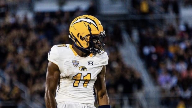 Kent State wide receiver Trell Harris announces his commitment to the Virginia Cavaliers football program.
