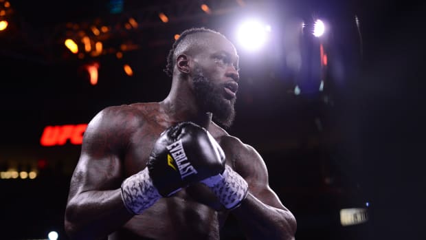 Deontay Wilder during his boxing match against Tyson Fury