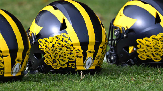 Michigan Football Helmet Rose Bowl Practice