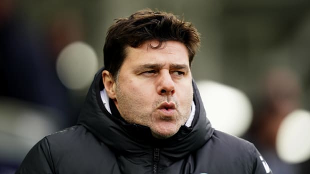 Chelsea manager Mauricio Pochettino pictured during his team's 3-2 win at Luton Town in December 2023
