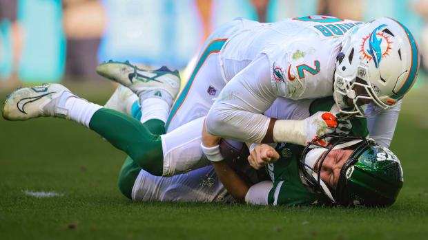 Jets' QB Zach Wilson crushed by Miami OLB Bradley Chubb
