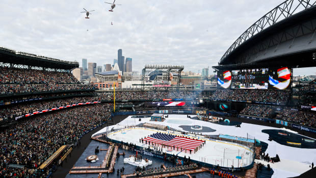 2024 Winter Classic ice hockey game between the Vegas Golden Knights and Seattle Kraken at T-Mobile Park.