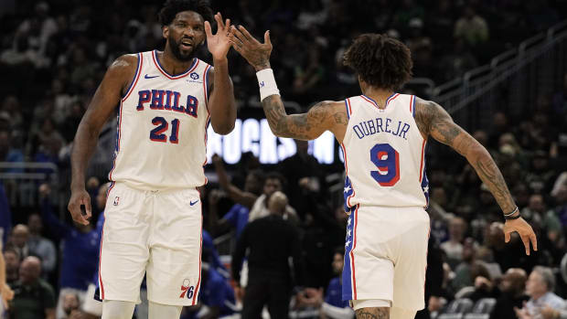 Joel Embiid and Kelly Oubre keep a perfect record as starters.