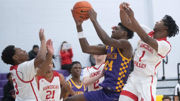 Camden's Billy Richmond puts up a shot during the boys basketball game between Camden and Rancocas Valley played at Camden High School on Thursday, December 14, 2023. Camden defeated Rancocas Valley, 60-51.
