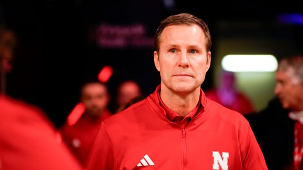Nebraska Cornhuskers head coach Fred Hoiberg walks onto the court before the game against the South Carolina State Bulldogs at Pinnacle Bank Arena.