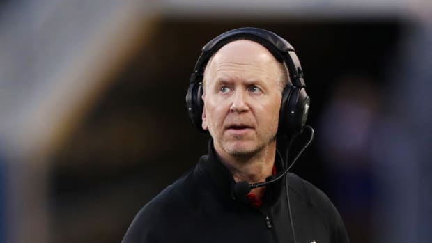 Aug 25, 2022; Winnipeg, Manitoba, CAN; Calgary Stampeders head coach Dave Dickenson reacts on the sidelines during the first half against the Winnipeg Blue Bombers at IG Field. Mandatory Credit: Bruce Fedyck-USA TODAY Sports  