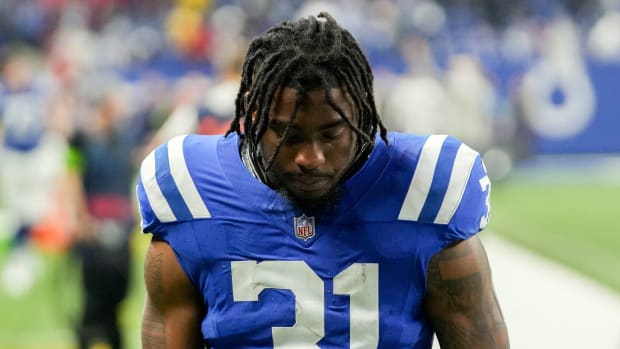 Indianapolis Colts running back Tyler Goodson following Colts loss to Houston Texans