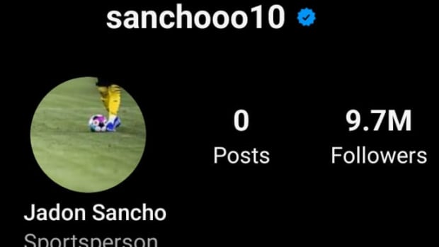 A screenshot of Jadon Sancho's Instagram account taken after it was reactivated in January 2024 ahead of his loan move from Manchester United to Borussia Dortmund