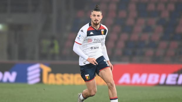Radu Dragusin pictured playing for Genoa against Bologna in January 2024