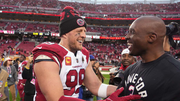 Watt and Ryans after the 49ers' 38-13 win over the Cardinals on Jan. 8, 2023.