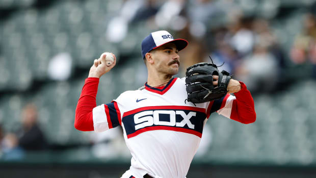 Sep 17, 2023; Chicago, Illinois, USA; Chicago White Sox starting pitcher Dylan Cease (84) delivers a pitch against the Minnesota Twins during the first inning at Guaranteed Rate Field. Mandatory Credit: Kamil Krzaczynski-USA TODAY Sports