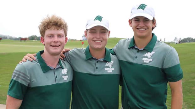 Jack Usner, Jake Maggert, Aaron Pounds (left to right) are high school teammates in Texas and heading to the U.S. Junior Amateur.