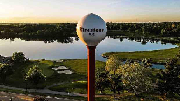 The famous Firestone CC water tower in Akron, Ohio.