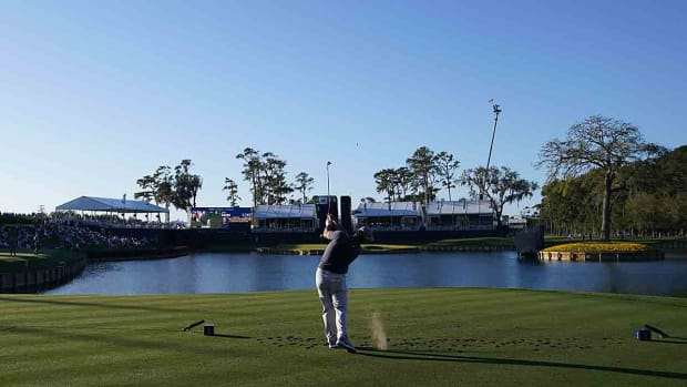 The 17th hole at TPC Sawgrass is pictured during the Players Championship.