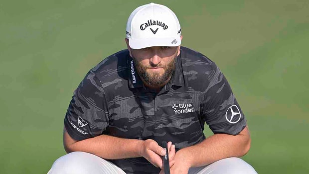 Jon Rahm is pictured in the second round of the 2023 Arnold Palmer Invitational.