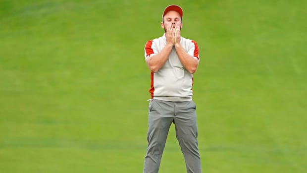 Tyrrell Hatton's face tells the European story Saturday at the Ryder Cup.