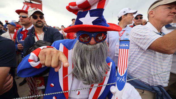 A Ryder Cup fan at Whistling Straits.