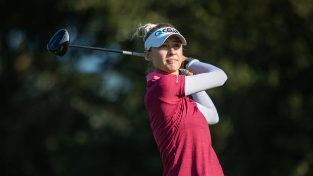 Nelly Korda is pictured at the PNC Championship Pro-Am in December 2021.
