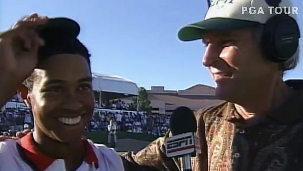 Tiger Woods and Andy North at the 1996 Las Vegas Invitational.