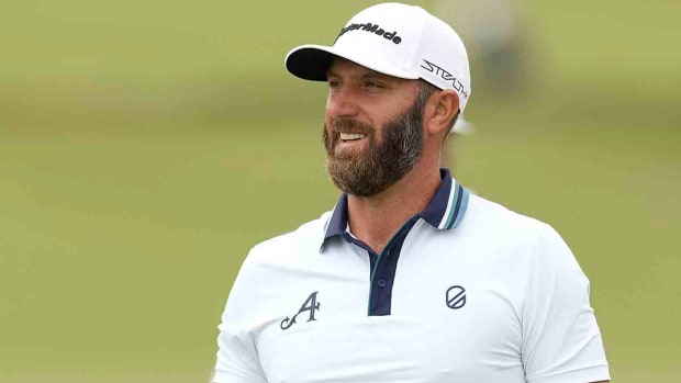 Dustin Johnson is pictured in the first round of the 2023 U.S. Open.