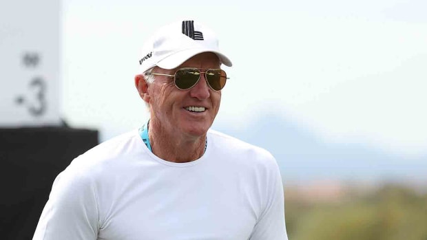LIV Golf Commissioner Greg Norman is pictured at the 2023 LIV Golf Tucson event.