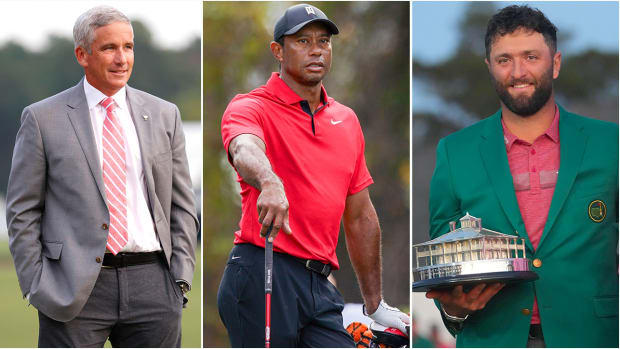 Jay Monahan, Tiger Woods, Jon Rahm