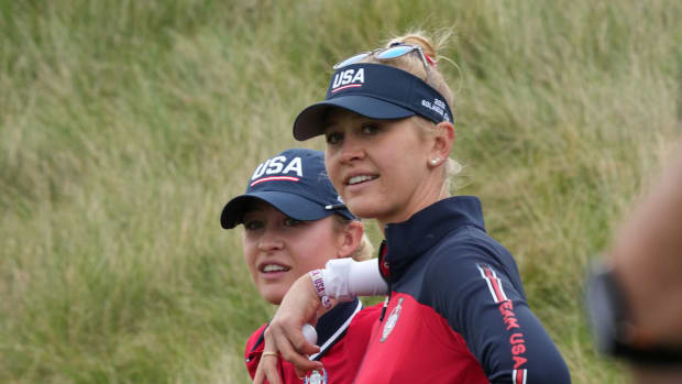 Nelly (left) and Jessica Korda at the 2021 Solheim Cup.