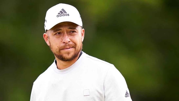 Xander Schauffele is pictured in the second round of the 2022 Genesis Scottish Open.