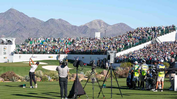 The 16th hole is pictured at the 2022 WM Phoenix Open.