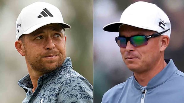 Xander Schauffele and Rickie Fowler are pictured in the first round of the 2023 U.S. Open, where both shot record 62s.