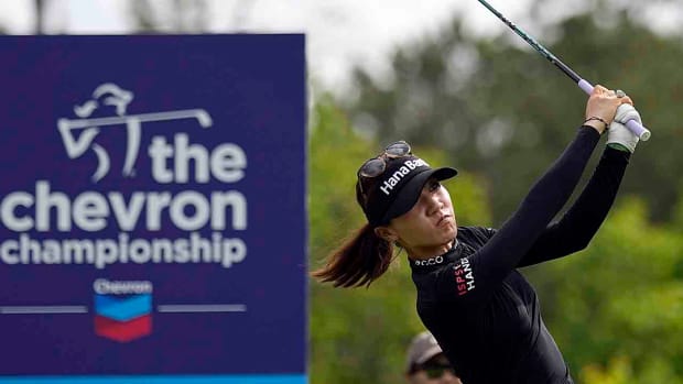 Lydia Ko is pictured during a practice round at the 2023 Chevron Championship.