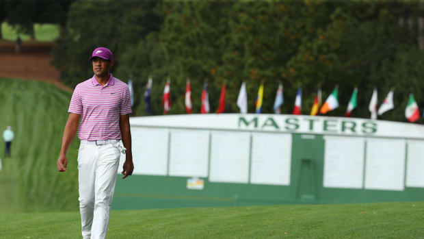 Tony Finau at Augusta National for 2020 Masters
