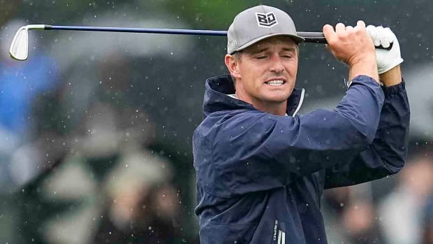 Bryson DeChambeau is pictured in the third round of the 2023 PGA Championship.