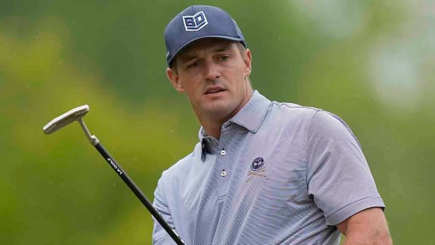 Bryson DeChambeau watches a putt in the second round of the 2023 PGA Championship.