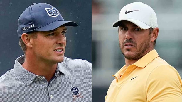 Bryson DeChambeau and Brooks Koepka are pictured at the 2023 PGA Championship.