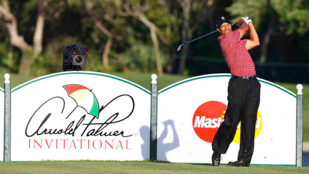 Tiger Woods tees off at the 2009 Arnold Palmer Invitational at Bay Hill Club in Orlando, Fla.