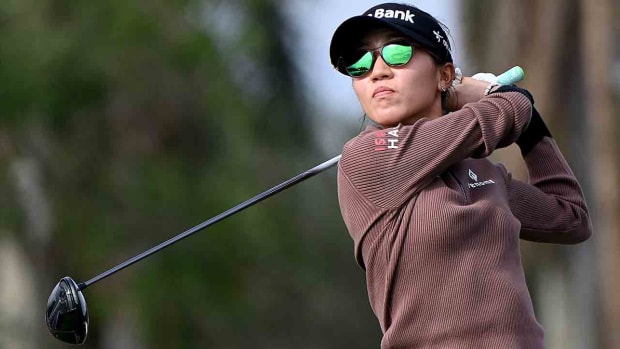Lydia Ko swings during the 2022 LPGA CME Group Championship.