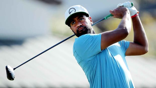 Tony Finau is pictured at the 2022 Cadence Bank Houston Open.