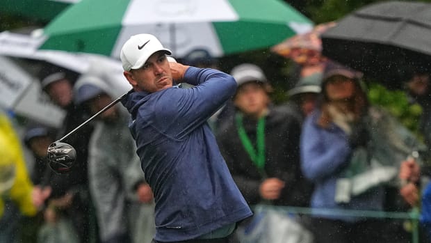 Brooks Koepka leads the Masters by four strokes over Jon Rahm at the halfway point of the tournament at Augusta National.
