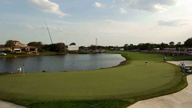The 18th hole is pictured at the Bay Hill Club during the 2011 Arnold Palmer Invitational.
