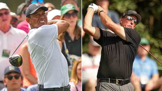 Tiger Woods and Phil Mickelson at the 2023 Masters.