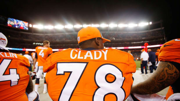 Denver Broncos left tackle Ryan Clady (78) during the game against the Seattle Seahawks at Sports Authority Field at Mile High. The Broncos won 21-16.