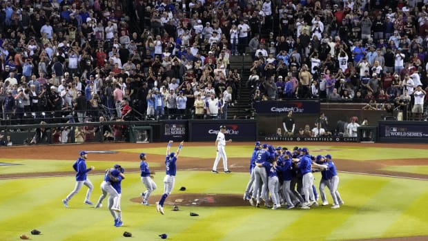 The Rangers celebrate the World Series.
