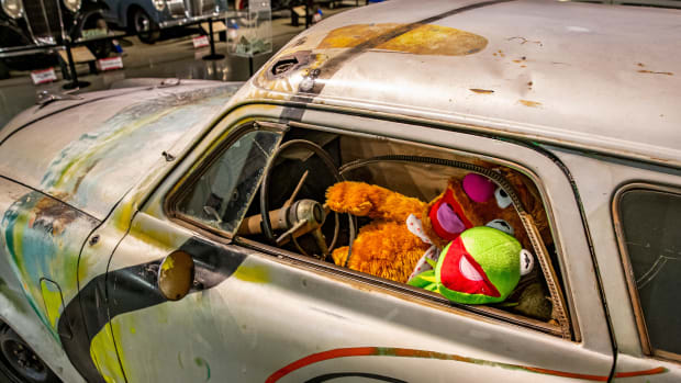 Fozzie Bear drove a 1951 Studebaker Commander in the 1979 film \"The Muppet Movie.\" Shown Dec. 28, 2021, the Studebaker National Museum owns one of the two Commanders used in the movie and plans to restore it.  