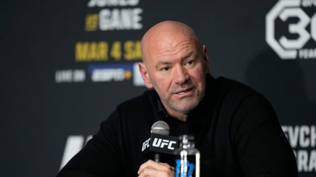 Dana White, the UFC CEO, addresses the media.